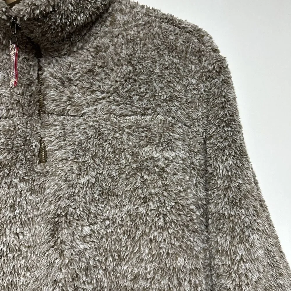 Alpine Sherpa Quarter Zip Brown Western‎ Pullover Sweater Womens Size XL